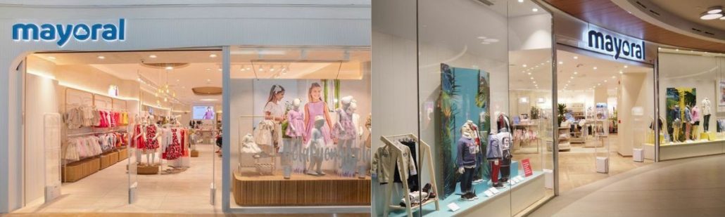 Tiendas físicas retail de Mayoral, marca de moda infantil