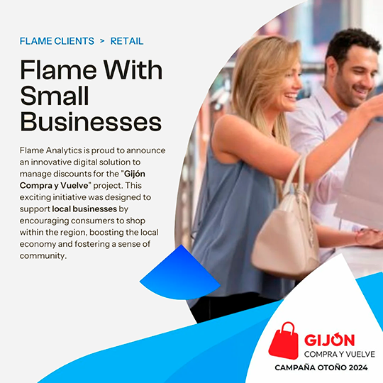 Digital discount solution for small businesses in the "Gijón Compra y Vuelve" retail initiative by Flame Analytics