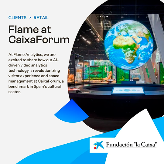 AI-driven video analytics at CaixaForum to revolutionize visitor experience and space management by Flame Analytics.